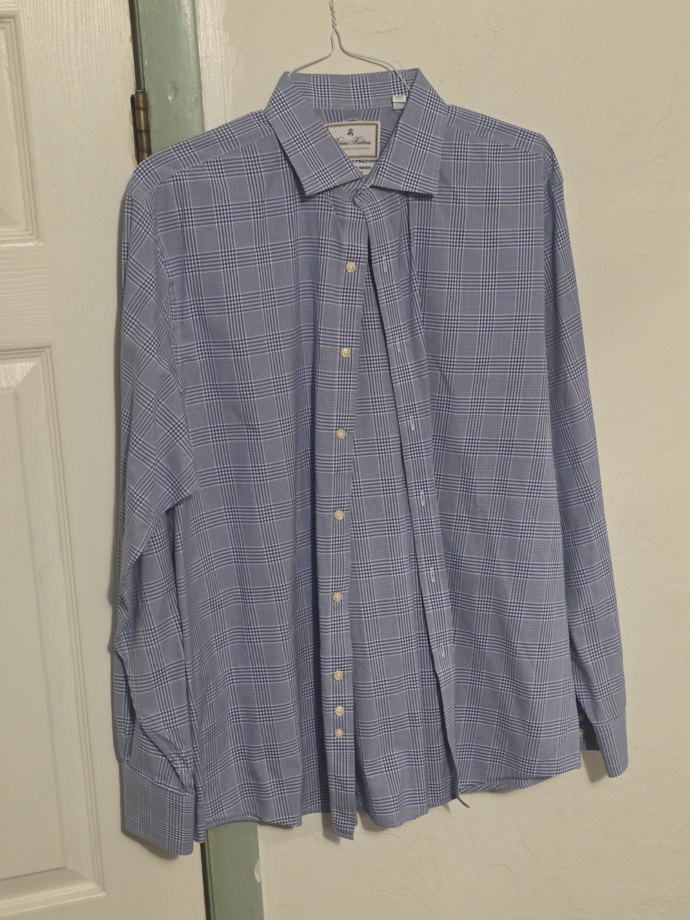 Brooks Brothers Light Blue Windowpane Dress Shirt